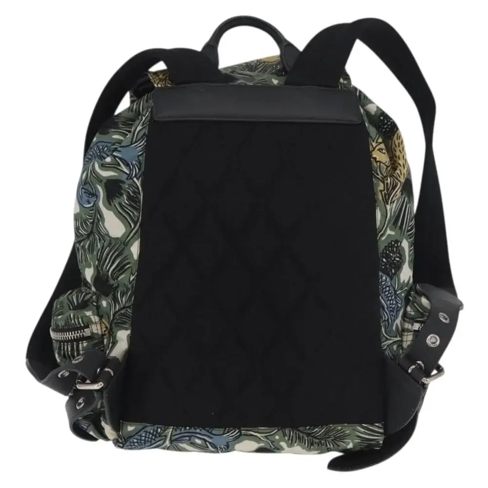 Burberry Nylon Green Silver Backpack
